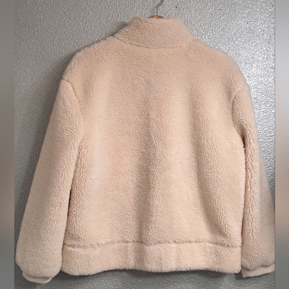 Vintage Furry Cream Zip Up Faux Fur Jacket     Size XL - Picture 3 of 8